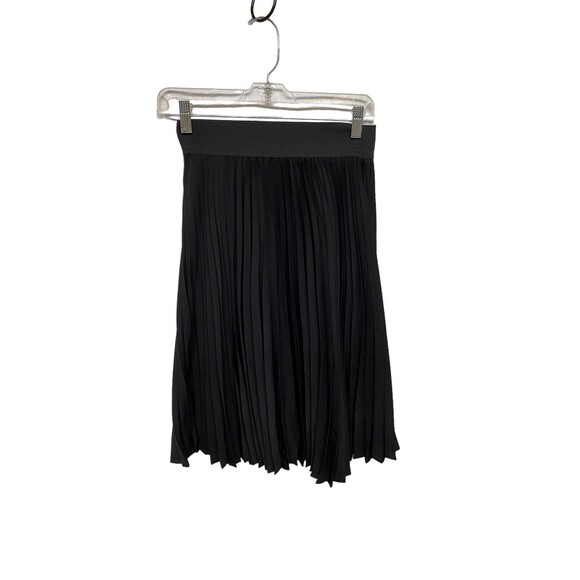 Apt.9 Black Pleated midi skirt preppy classic academia elastic waist lined Sz XS - Picture 1 of 4